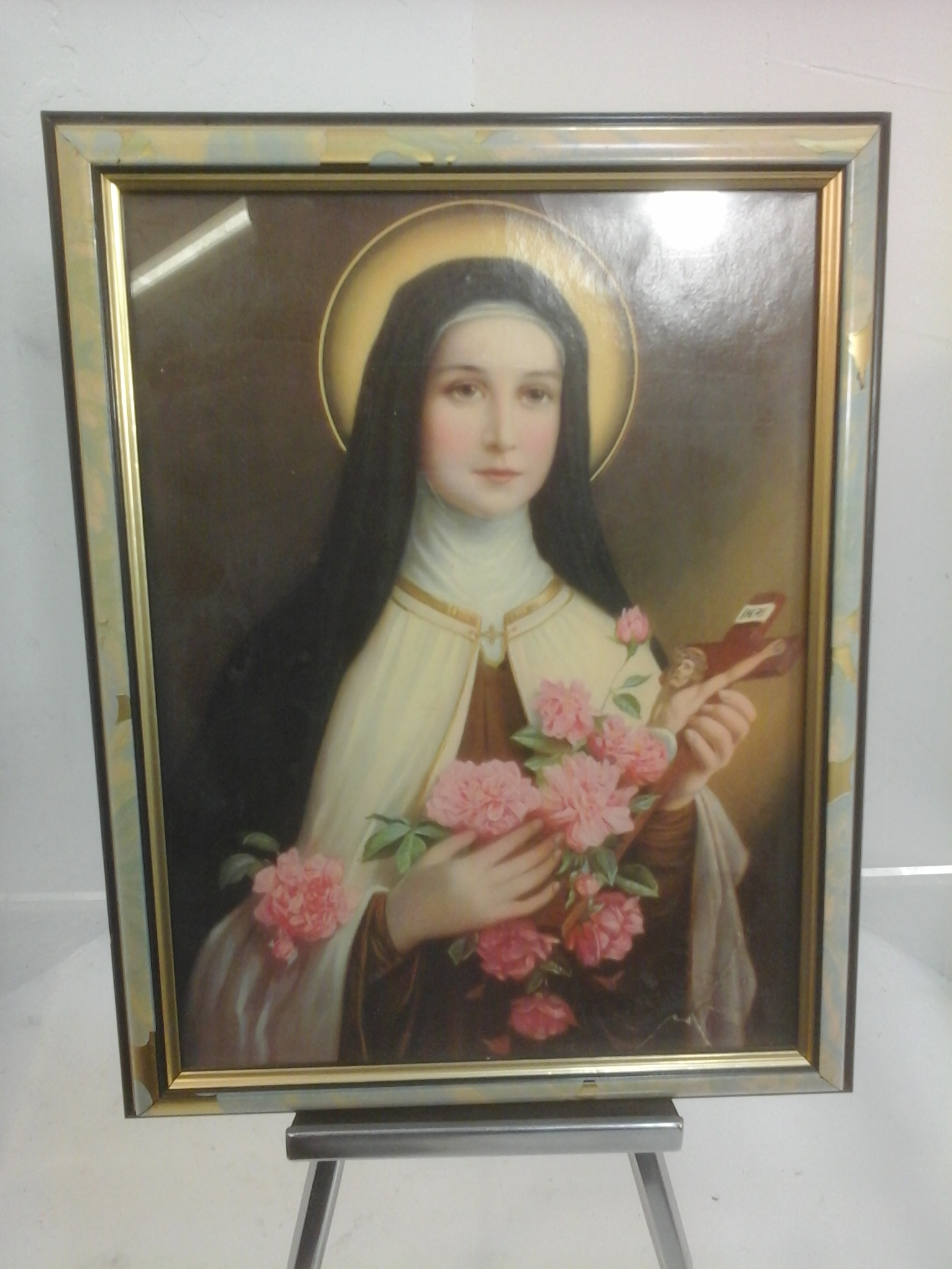 Voir photo 2 de Cadre religieux Tableau St Thèrese Cadre religieux Tableau St Thèrese Bon état reconditionné photo 2