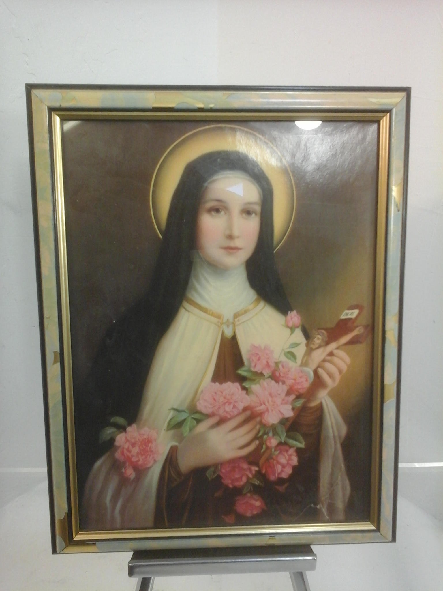 Voir photo 3 de Cadre religieux Tableau St Thèrese Cadre religieux Tableau St Thèrese Bon état reconditionné photo 3