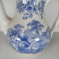 Voir photo 4 de Cafetière ancienne faïence Luneville bleu décor floral vintage maison de campagne Cafetière ancienne faïence Luneville bleu décor floral vintage maison de campagne Très bon état reconditionné photo 4