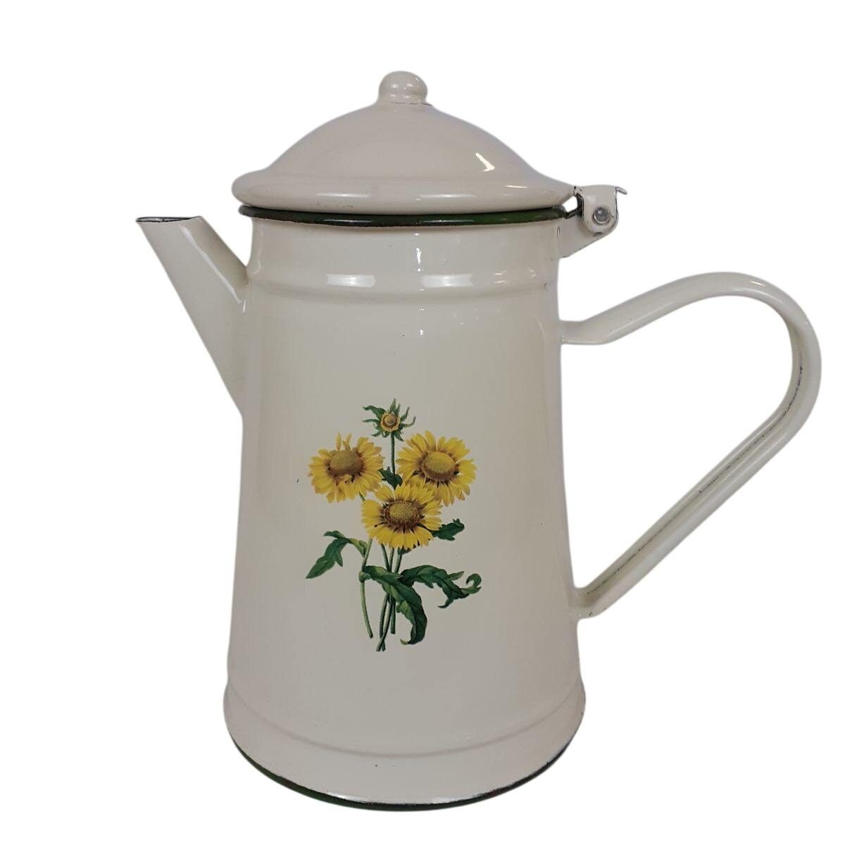 Acheter Cafetière - Métal émaillé - Déco Tournesols Très bon état - 10,00 € Cafetière - Métal émaillé - Déco Tournesols Très bon état reconditionné disponible sur Label Emmaüs