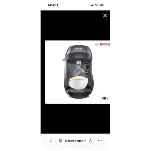 Cafetière Tassimo Bosh Bon état reconditionné disponible sur Rakuten