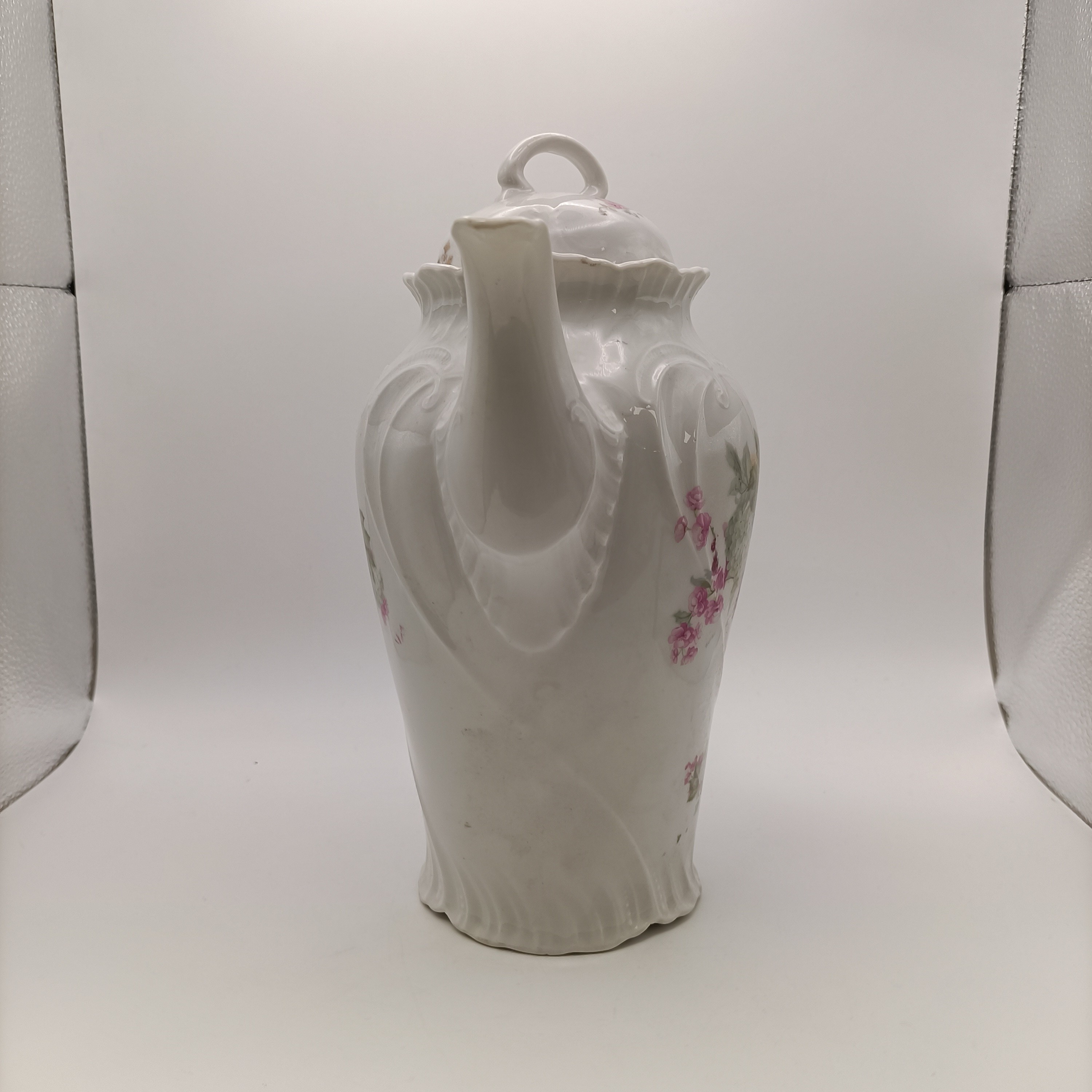 Voir photo 11 de Cafetière théière faïence blanche décor floral rose style romantique 23 cm Cafetière théière faïence blanche décor floral rose style romantique 23 cm reconditionné photo 11