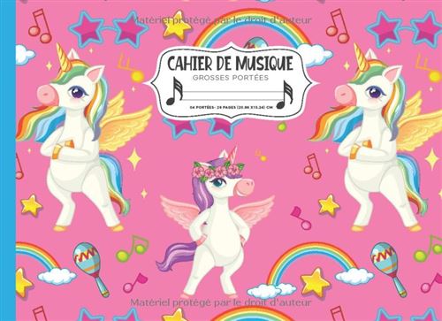 Acheter Cahier de musique Narratik enfant - 4 grosses portées, 24 pages, Format à l’italienne 20,96 x 15,24 cm, Licorne rose État correct - 18,99 € Cahier de musique Narratik enfant - 4 grosses portées, 24 pages, Format à l’italienne 20,96 x 15,24 cm, Licorne rose État correct N/A reconditionné disponible sur Fnac