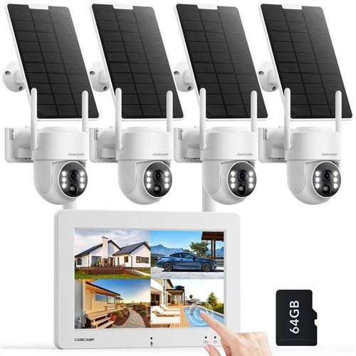 CAMCAMP Kit Caméra Surveillance Solaire WiFi Exterieure Sans Fil 4MP avec 7 NVR écran 64G TF Carte État correct - 199,00 € CAMCAMP Kit Caméra Surveillance Solaire WiFi Exterieure Sans Fil 4MP avec 7 NVR écran 64G TF Carte État correct N/A reconditionné disponible sur Fnac