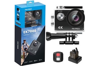 Caméra Sport EK7000 SE 4K 30fps 20MP WiFi Camera 4k Etanche jusqu'à 30M avec Stabilisation Ultra HD Kits d'Accessoires - Noir Très bon état Akaso reconditionné disponible sur Darty