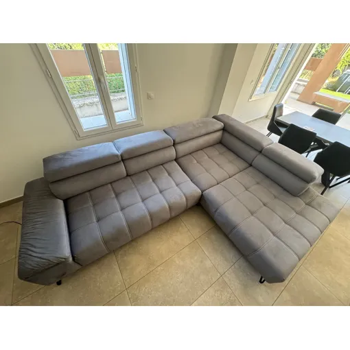 Canapé AMATISS Palladio angle droit monolith gris clair Bon état reconditionné disponible sur Rakuten