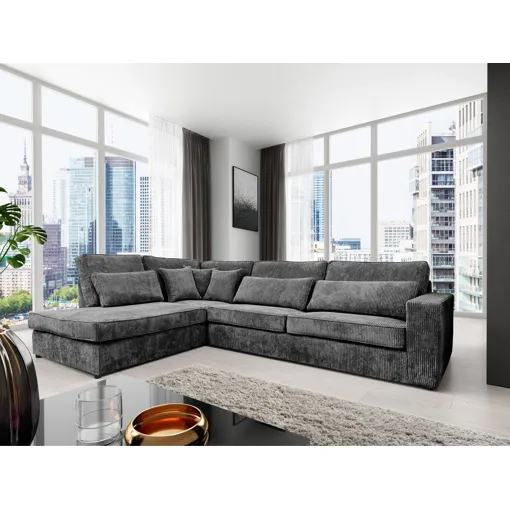 CANAPE BRISTOL ANGLE GAUCHE COTELE GRIS 316x230cm Bon état reconditionné disponible sur Rakuten