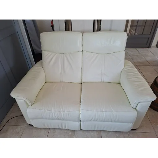 Canapé cuir 2 places électrique occasion reconditionné disponible sur Rakuten