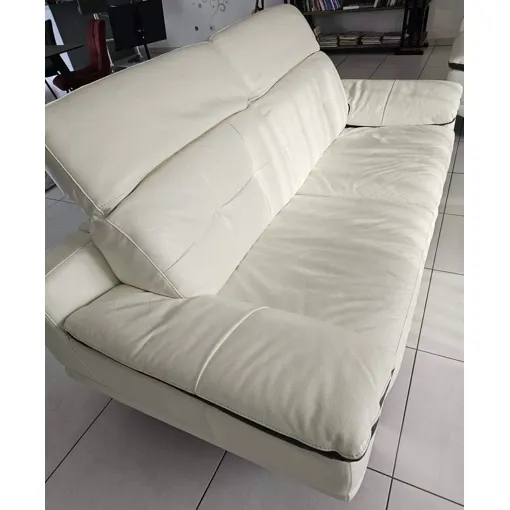 Canapé cuir center blanc occasion reconditionné disponible sur Rakuten