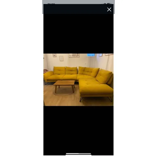 Canapé cuir center jaune moutarde Bon état - 3500,00 € Canapé cuir center jaune moutarde Bon état reconditionné disponible sur Rakuten