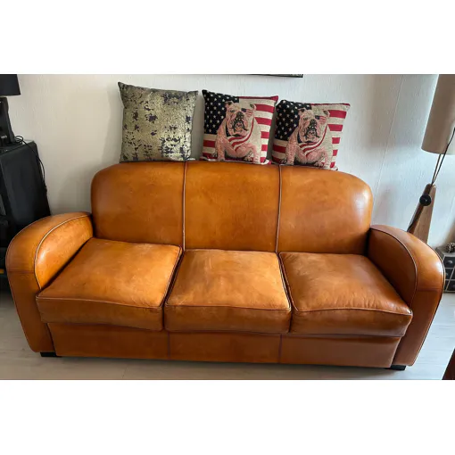 Canapé Cuir De Mouton De Basane Couleur Miel Bon état - 1400,00 € Canapé Cuir De Mouton De Basane Couleur Miel Bon état reconditionné disponible sur Rakuten