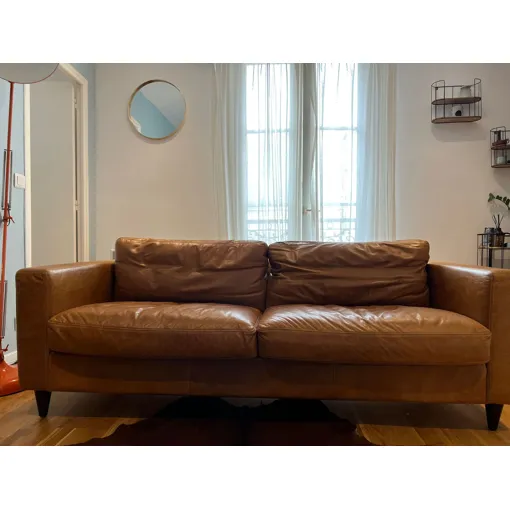Canapé Cuir Vintage Camel Bon état reconditionné disponible sur Rakuten