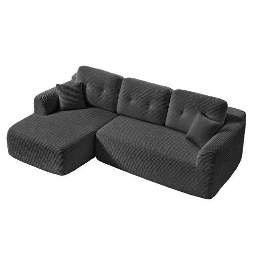 Canapé d'angle modulable 3 places sans montage méridienne gauche gris occasion reconditionné disponible sur Rakuten