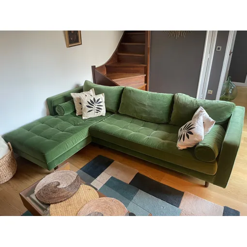 Canapé d'angle Scott Made (méridienne à gauche vue face) velour vert gazon Bon état - 600,00 € Canapé d'angle Scott Made (méridienne à gauche vue face) velour vert gazon Bon état reconditionné disponible sur Rakuten