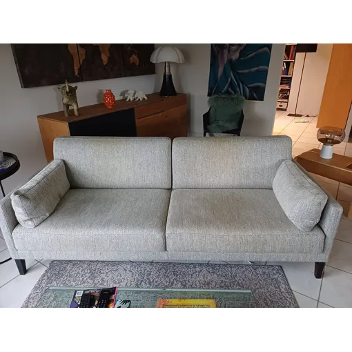 Canapé Duvivier 104 toile de mayenne Alaska et ses appui -tete cuir reconditionné disponible sur Rakuten