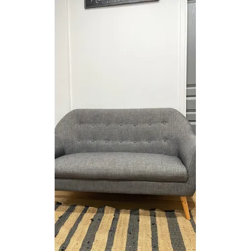 CANAPÉ JOSEPH GRIS ANTHRACITE 2 PERSONNES Bon état reconditionné disponible sur Rakuten