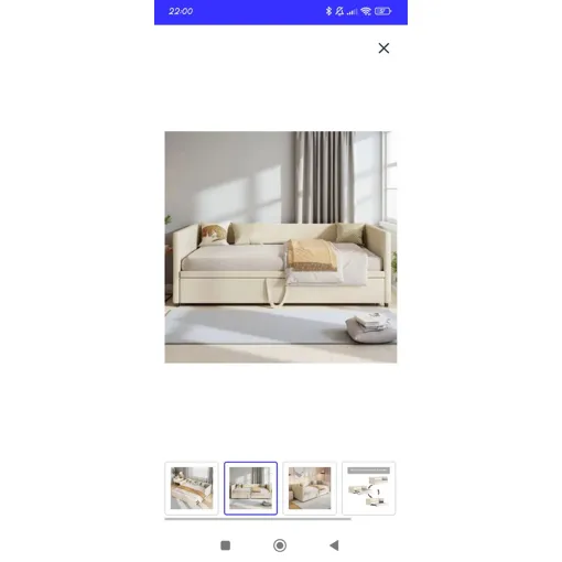 Canapé Lit Convertible encore dans l'emballage de livraison , il est en velours Beige, 2 Places - 90x180 cmd'un Design Scandinave, mais il n'y a pas le matelas avec Bon état reconditionné disponible sur Rakuten