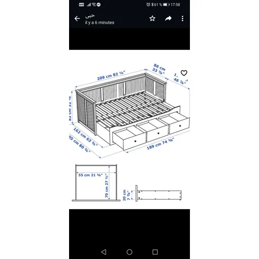 Canapé Lit Ikea Hemnes Bon état reconditionné disponible sur Rakuten