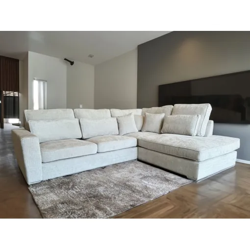 CANAPE MARBELLA ANGLE DROIT TISSUS LIGHT GRIS 315X230 Bon état reconditionné disponible sur Rakuten