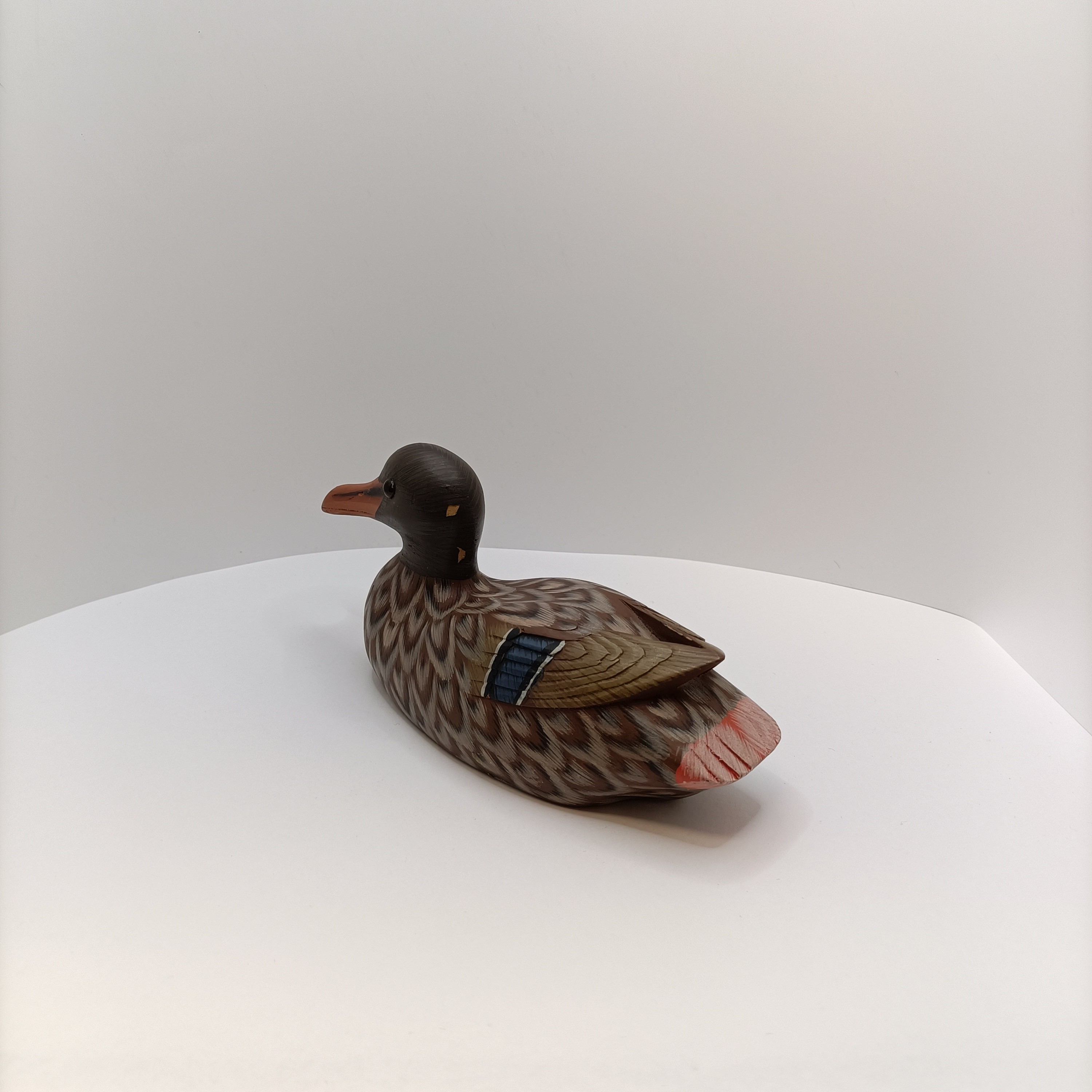 Voir photo 2 de Canard décoratif en bois sculpté et peint à la main – Figurine colvert vintage 17 cm Canard décoratif en bois sculpté et peint à la main – Figurine colvert vintage 17 cm reconditionné photo 2