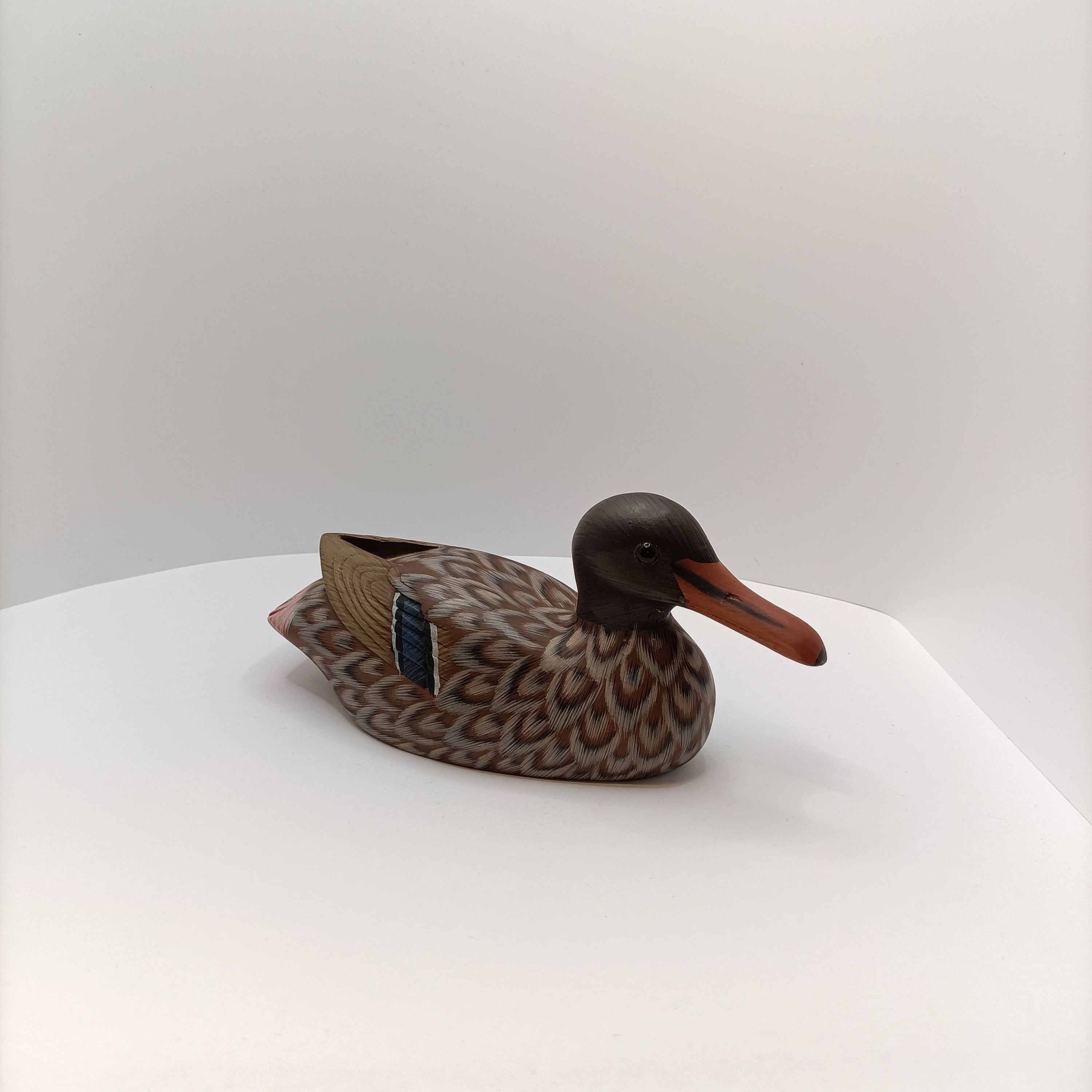 Voir photo 4 de Canard décoratif en bois sculpté et peint à la main – Figurine colvert vintage 17 cm Canard décoratif en bois sculpté et peint à la main – Figurine colvert vintage 17 cm reconditionné photo 4