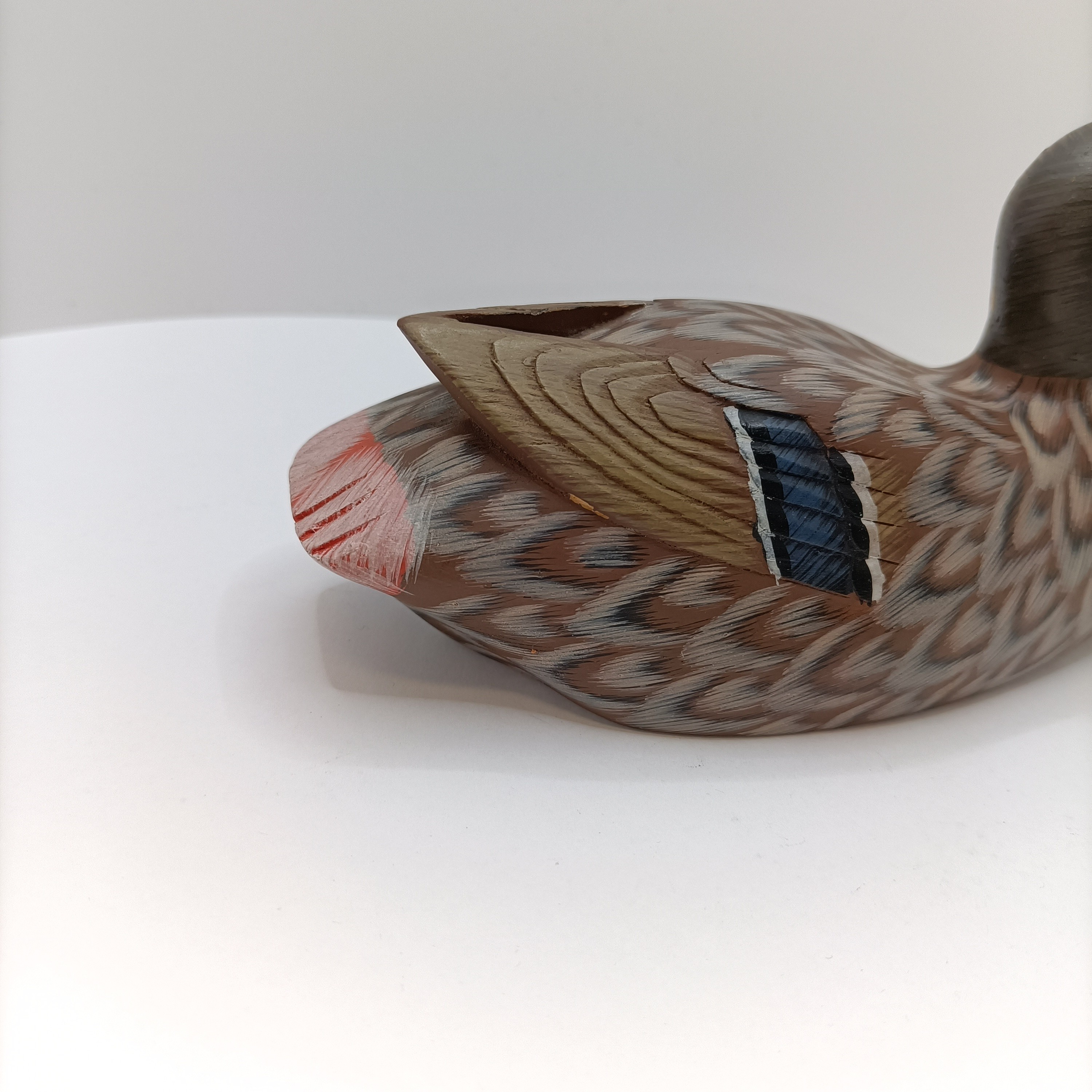 Voir photo 6 de Canard décoratif en bois sculpté et peint à la main – Figurine colvert vintage 17 cm Canard décoratif en bois sculpté et peint à la main – Figurine colvert vintage 17 cm reconditionné photo 6
