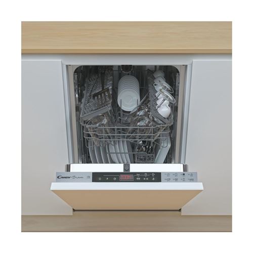 Candy Bianca CDIH 2T1047 - Lave-vaisselle - encastrable - largeur : 44.8 cm - profondeur : 55.5 cm - hauteur : 81.6 cm - argent État correct Candy reconditionné disponible sur Fnac
