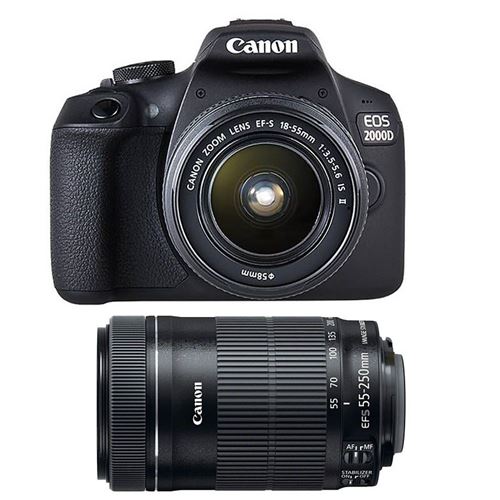 Canon appareil photo reflex eos 2000d + 18-55 is II + 55-250 is État correct Canon reconditionné disponible sur Fnac | Dero