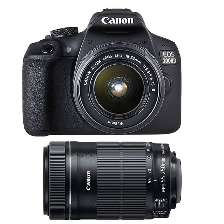 Canon EOS 2000D Reflex 24,1 MP avec Objectifs 18-55mm & 55-250mm, Vidéo Full HD, Wi-Fi & Écran 3  - Très bon état Très bon état Canon reconditionné disponible sur Pixmania
