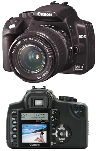 Canon EOS 350D noir + EF-S 18-55 II mm État correct Canon reconditionné disponible sur Fnac