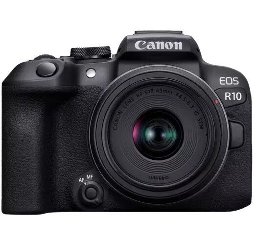 Canon EOS R10 Noir RF-S 18-45mm 4.5-6.3 IS STM Parfait état Canon reconditionné disponible sur Refurbed | Dero