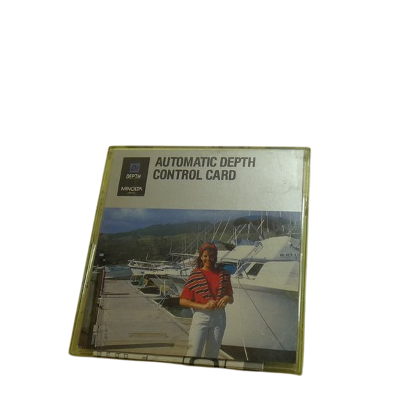Carte de contrôle de profondeur de champ AUTOMATIC DEPTH CONTROL CARD Minolta très bon état - 10,00 € Carte de contrôle de profondeur de champ AUTOMATIC DEPTH CONTROL CARD Minolta très bon état reconditionné disponible sur Label Emmaüs