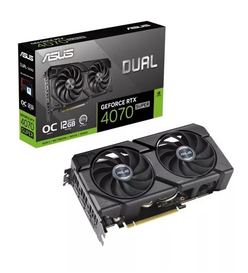 Carte Graphique ASUS Dual -RTX4070S-O12G-EVO NVIDIA GeForce RTX 4070 SUPER 12 Go GDDR6X État correct N/A reconditionné disponible sur Fnac