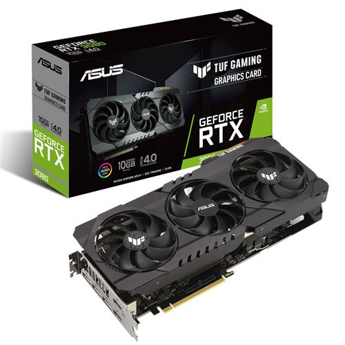 Carte graphique Asus TUF-RTX3080-10G-GAMING 10 Go Noir État correct Asus reconditionné disponible sur Fnac