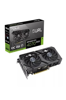 Carte Graphique Dual -RTX4070S-O12G-EVO NVIDIA GeForce RTX 4070 SUPER 12 Go GDDR6X Bon état Asus reconditionné disponible sur Darty
