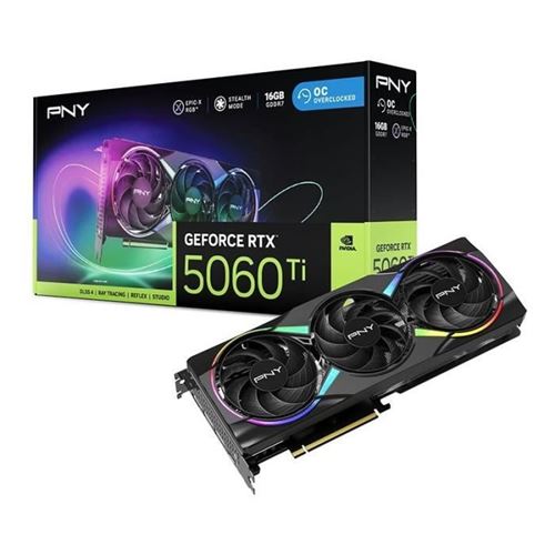 Carte graphique - GeForce RTX™ 5060 Ti - 16GB - ARGB Overclocked Triple Fan DLSS 4 État correct N/A reconditionné disponible sur Fnac