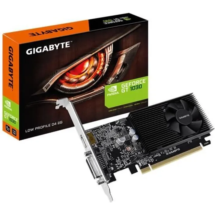 Carte graphique - Gigabyte - GT 1030 - 2 Go DDR4 - PCIe 3.0 - Profil bas Reconditionné - 73,00 € Carte graphique - Gigabyte - GT 1030 - 2 Go DDR4 - PCIe 3.0 - Profil bas Reconditionné Gigabyte reconditionné disponible sur Cdiscount Seconde Vie