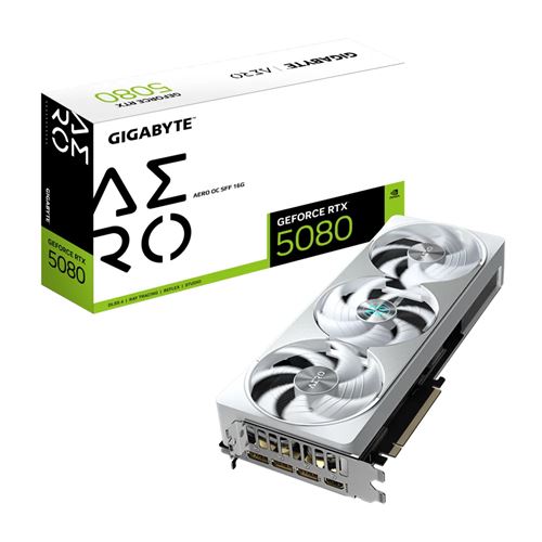 Carte graphique Gigabyte Nvidia GeForce RTX 5080 AERO OC SFF 16G État correct Gigabyte reconditionné disponible sur Fnac