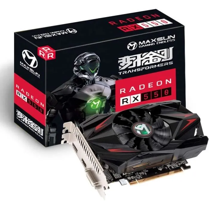 Carte Graphique - MAXSUN - AMD Radeon RX 550 - 4 Go GDDR5 - 128 Bits - DirectX 12 Reconditionné - 88,00 € Carte Graphique - MAXSUN - AMD Radeon RX 550 - 4 Go GDDR5 - 128 Bits - DirectX 12 Reconditionné reconditionné disponible sur Cdiscount Seconde Vie