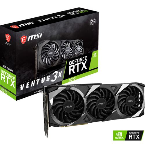 Carte graphique Msi GeForce RTX 3070 Ventrus 3X OC Noir État correct MSI reconditionné disponible sur Fnac