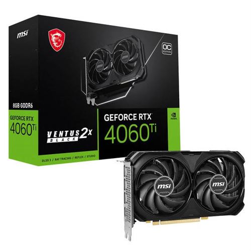 Carte graphique MSI GeForce RTX 4060 Ti VENTUS 2X BLACK 8G OC État correct N/A reconditionné disponible sur Fnac
