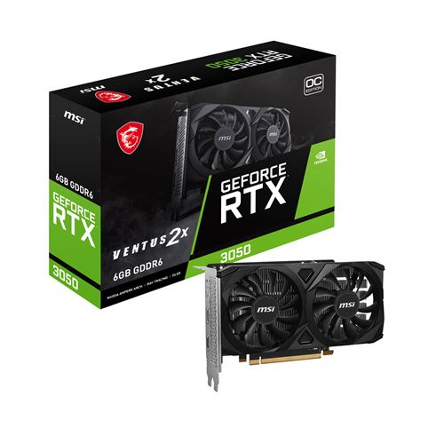 Carte graphique MSI Nvidia GeForce RTX 3050 VENTUS 2X E 6G OC État correct MSI reconditionné disponible sur Fnac