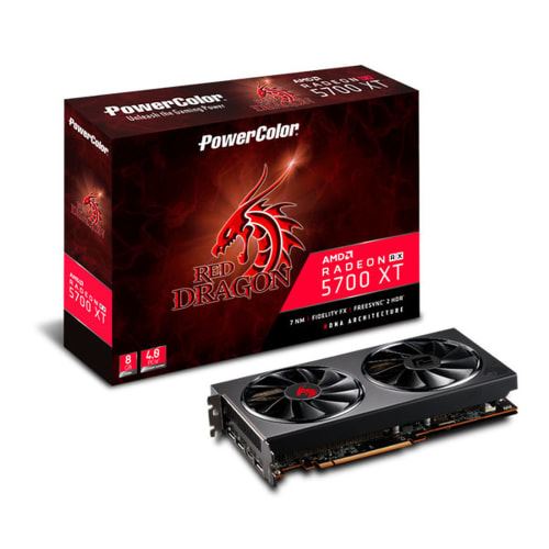 Carte Graphique MSI PowerColor Radeon RX 5700 XT Red Dragon 8Go AXRX 5700XT 8GBD6-3DHR/OC 8Go GDDR6 1795MHz PCI Express x16 Noir État correct MSI reconditionné disponible sur Fnac