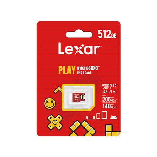 Carte mémoire Lexar microSDXC™ UHS-I Cards Play 512 Go Rouge État correct Lexar reconditionné disponible sur Fnac