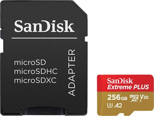 Carte mémoire micro SD SanDisk Extreme Plus microSDXC 256 Go État correct SanDisk reconditionné disponible sur Fnac