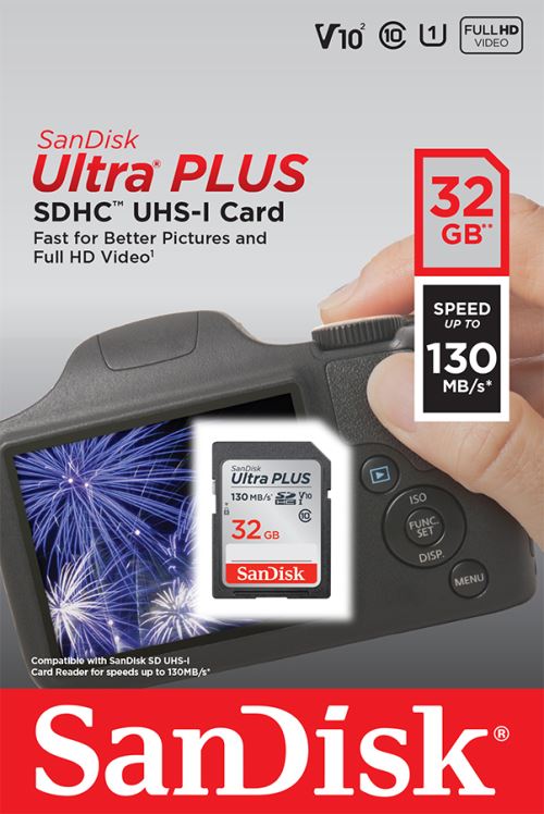 Carte mémoire SanDisk Ultra+ SDHC UHS-I 32 Go V10² État correct SanDisk reconditionné disponible sur Fnac