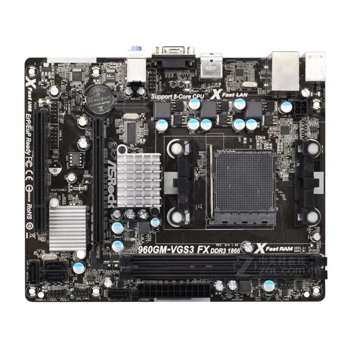 Carte mère ASRock 960GM-VGS3 FX AMD 760G Socket AM3/AM3+ 2xDDR3 16GB Micro ATX Reconditionné ASRock reconditionné disponible sur Cdiscount Seconde Vie