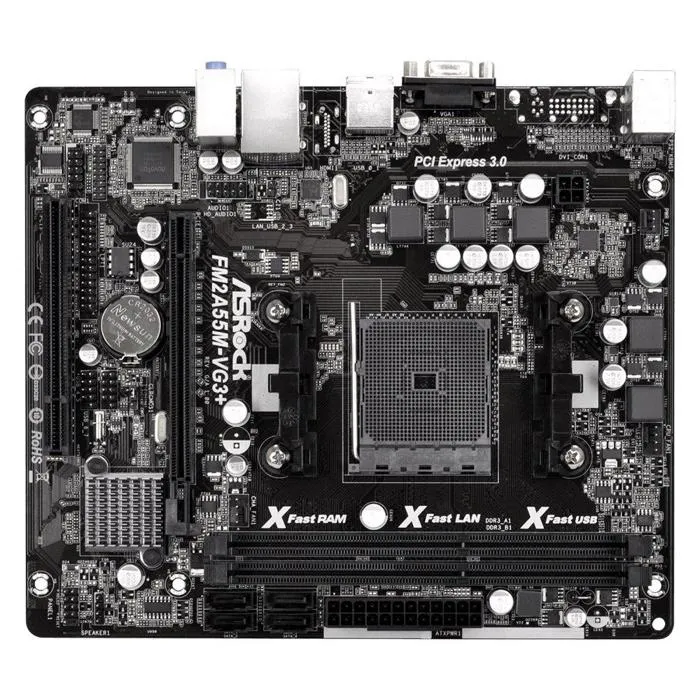 Carte mère ASRock FM2A55M-VG3+ AMD A55 Socket FM2+ 2xDDR3 32GB Micro ATX Reconditionné ASRock reconditionné disponible sur Cdiscount Seconde Vie