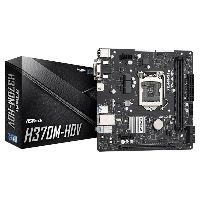 Carte mère - ASROCK - H370M-HDV - Micro ATX - Intel H370 - DDR4 SDRAM Reconditionné ASRock reconditionné disponible sur Cdiscount Seconde Vie