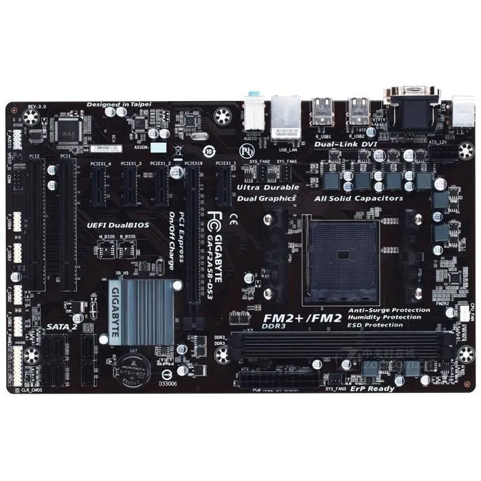 Carte mère GIGABYTE F2A58-DS3 AMD A58 Socket FM2 / FM2+ 2xDDR3 SDRAM 64GB ATX Reconditionné Gigabyte reconditionné disponible sur Cdiscount Seconde Vie
